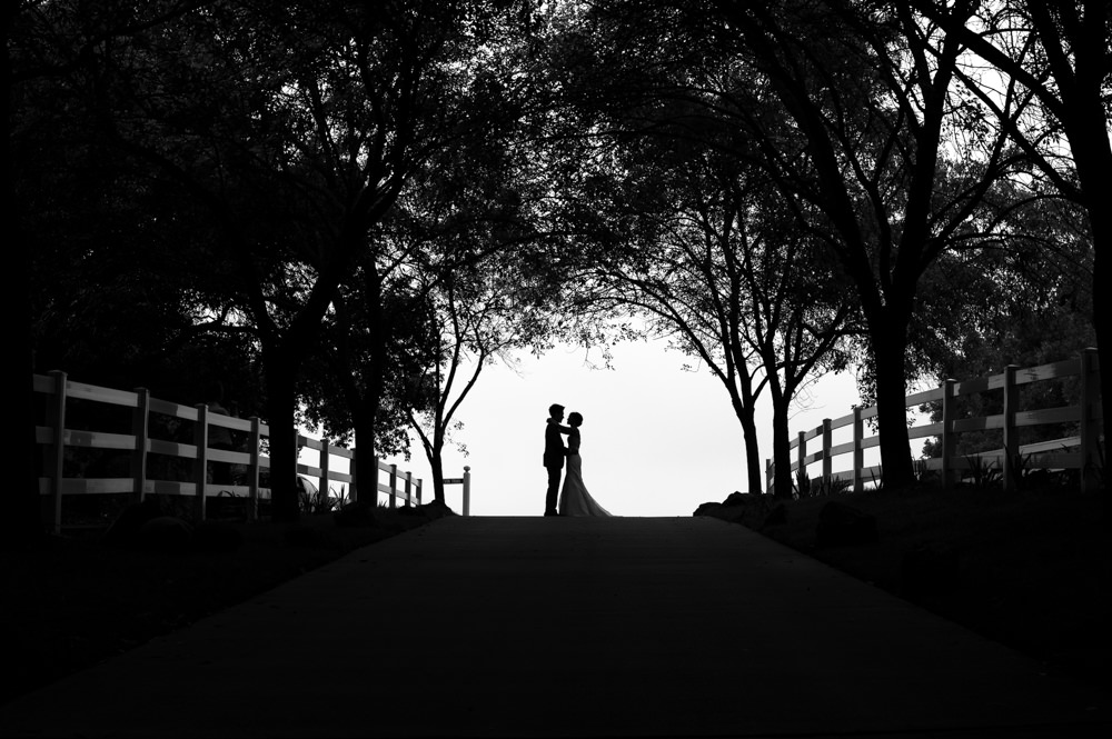 Saddlerock Ranch Silhouette Wedding Portrait