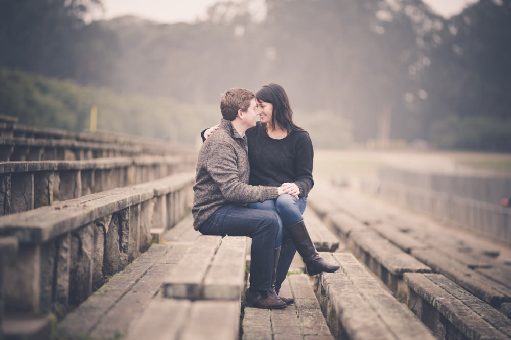 Golden Gate Park Track Bench Engagement Portrait
