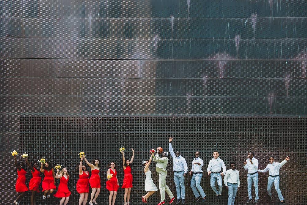 DeYoung Museum Exterior Wedding Party Portrait