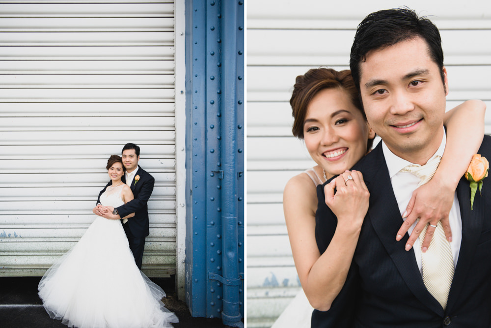 Couples Posing Outside Warehouses at New York's Chelsea Pier