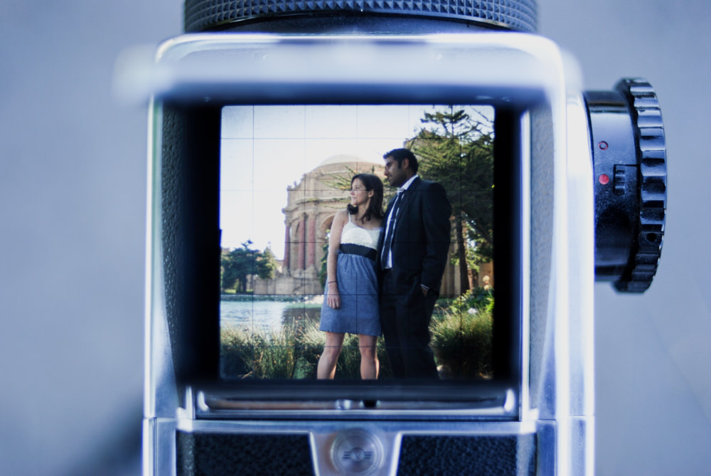 Portrait Through Hasselblad 500CM Viewfinder