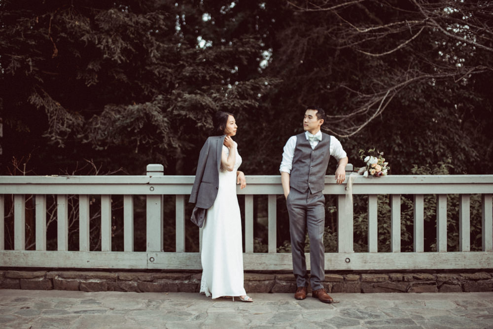 Bridge wedding portrait at Piedmont Community Hall wedding