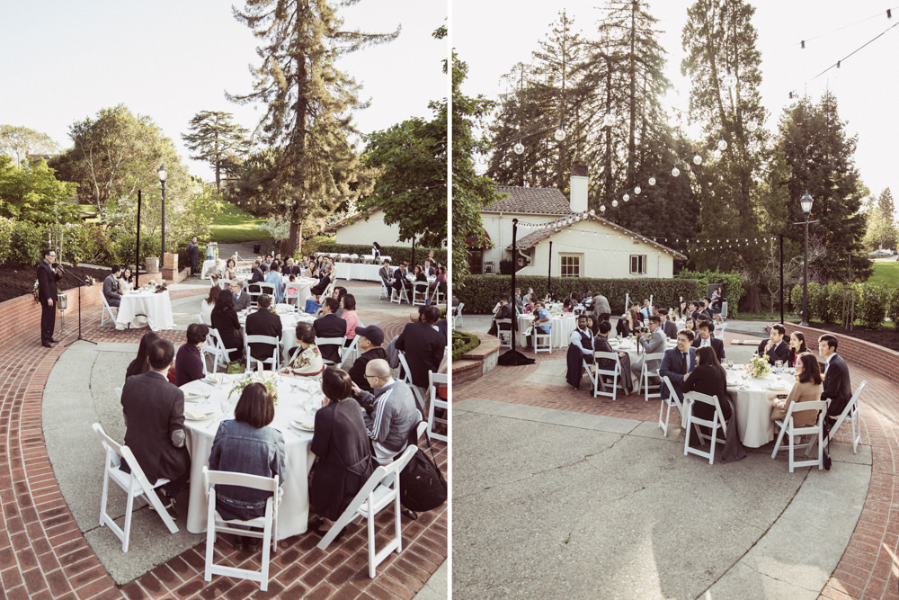Sunset dinner reception at Piedmont Community Hall Wedding