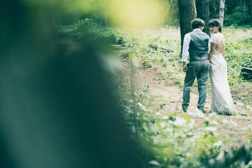 Napa outdoors wedding portrait in the woods