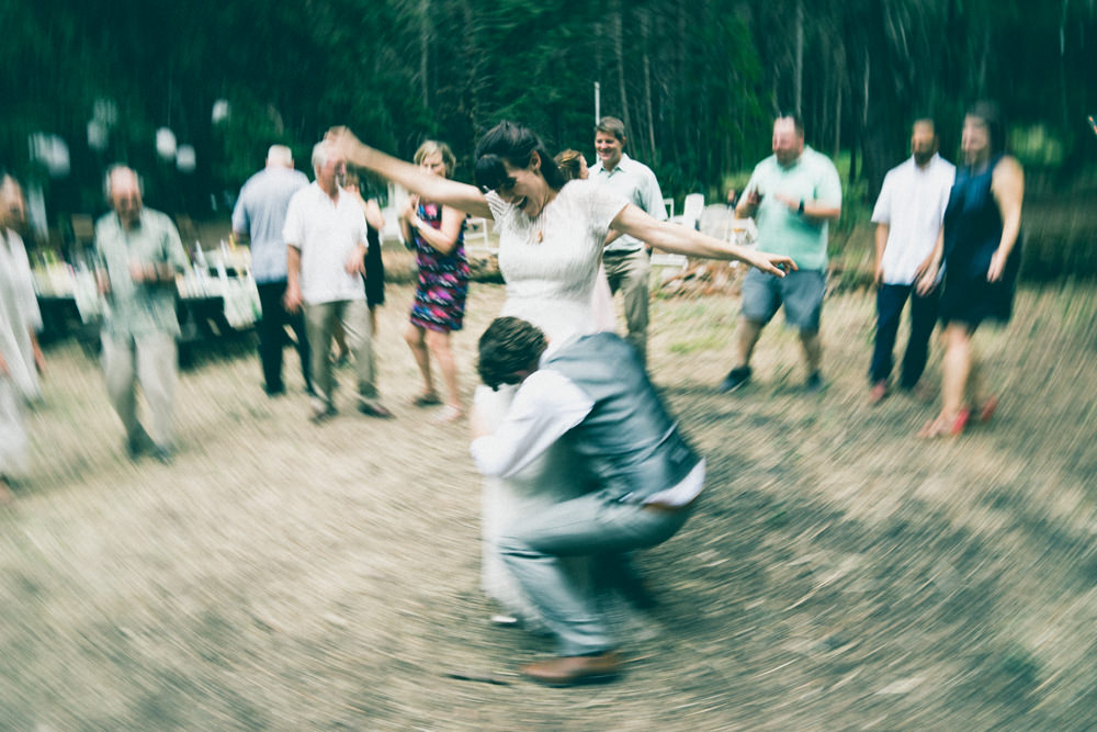 Creative wedding motion blur dancing photo