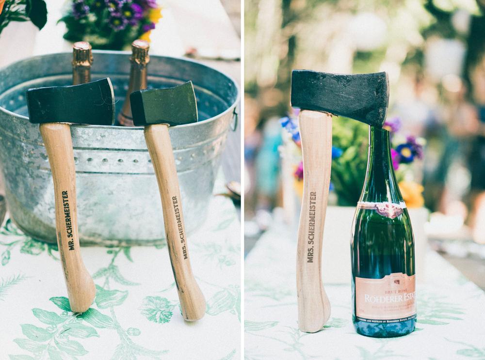 Schermeister winemakers custom wedding ax