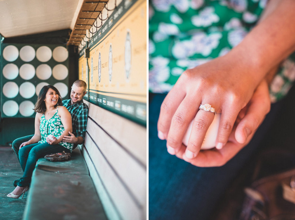Book engagement shoot at Oakland Coliseum baseball stadium