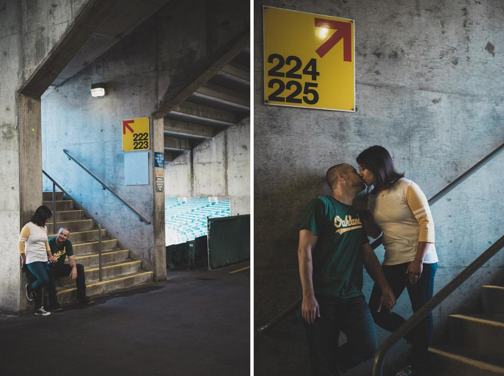 Oakland A's baseball stadium tunnel engagement shoot idea