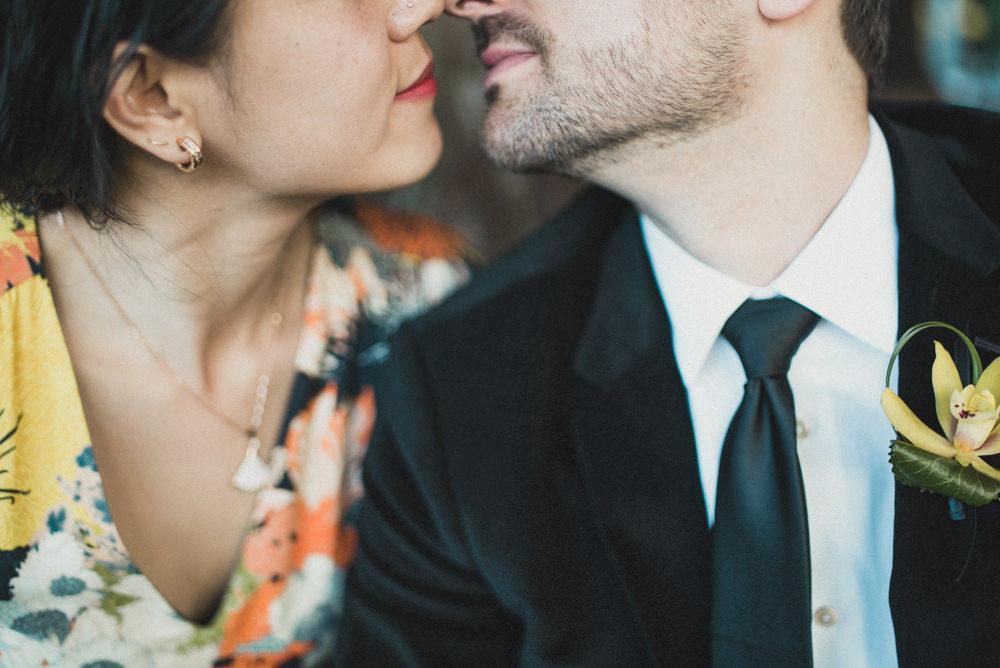 Close-up wedding portrait at Yerba Buena Center