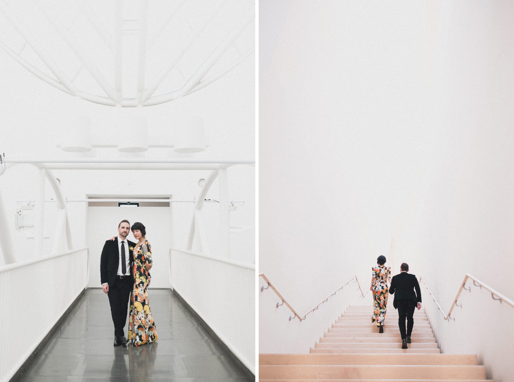 Couple's wedding photography in SF MOMA museum