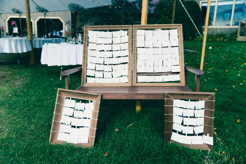 Creative rustic seating chart idea with old picture wood picture frames
