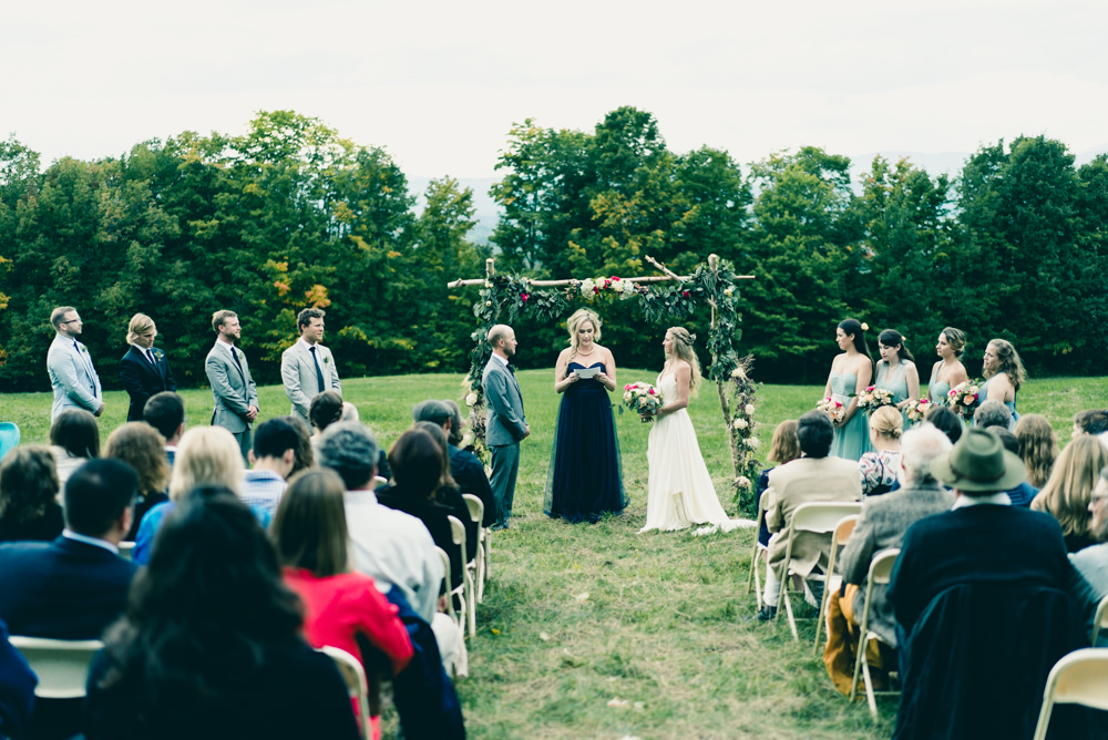 Maple syrup farm wedding venue ceremony in Vermont