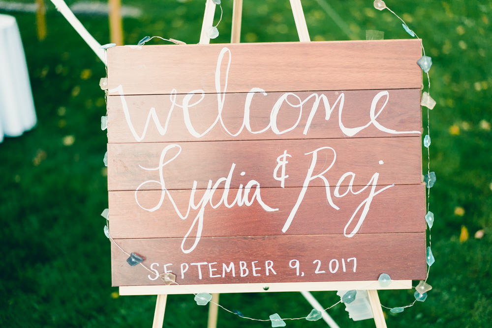 Wedding inspiration wood plank welcome board