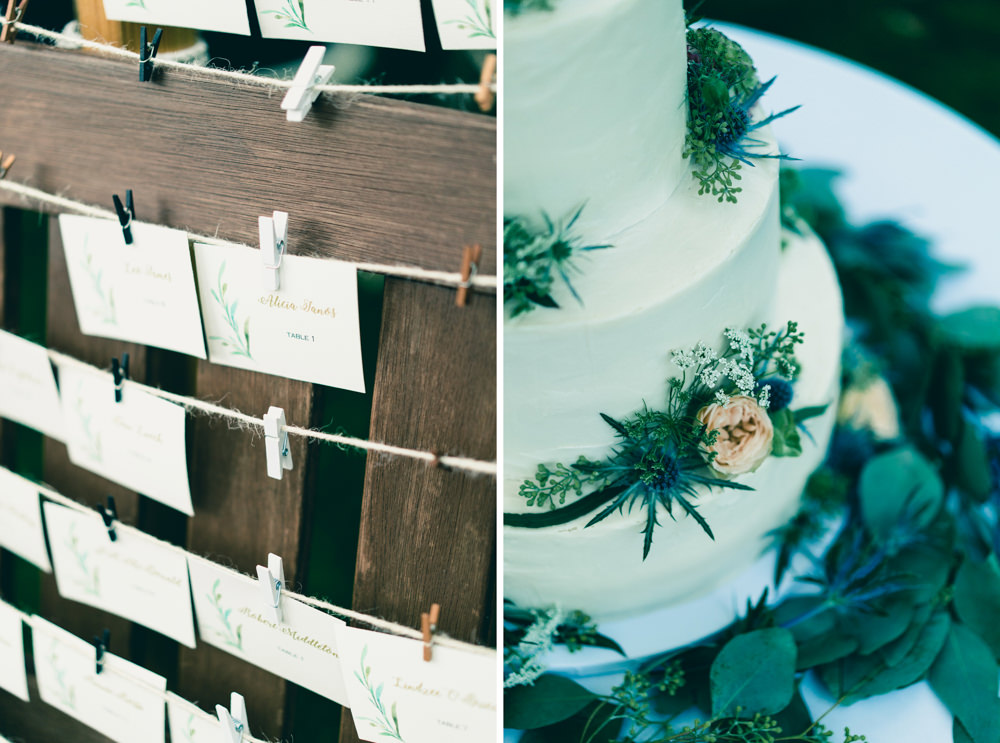 Natured inspired farm theme table seating chart and wildflowers wedding cake inspiration